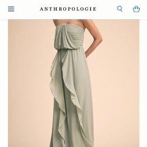 BHLDN sage bridesmaid dress